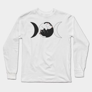Tripple moon cat Long Sleeve T-Shirt